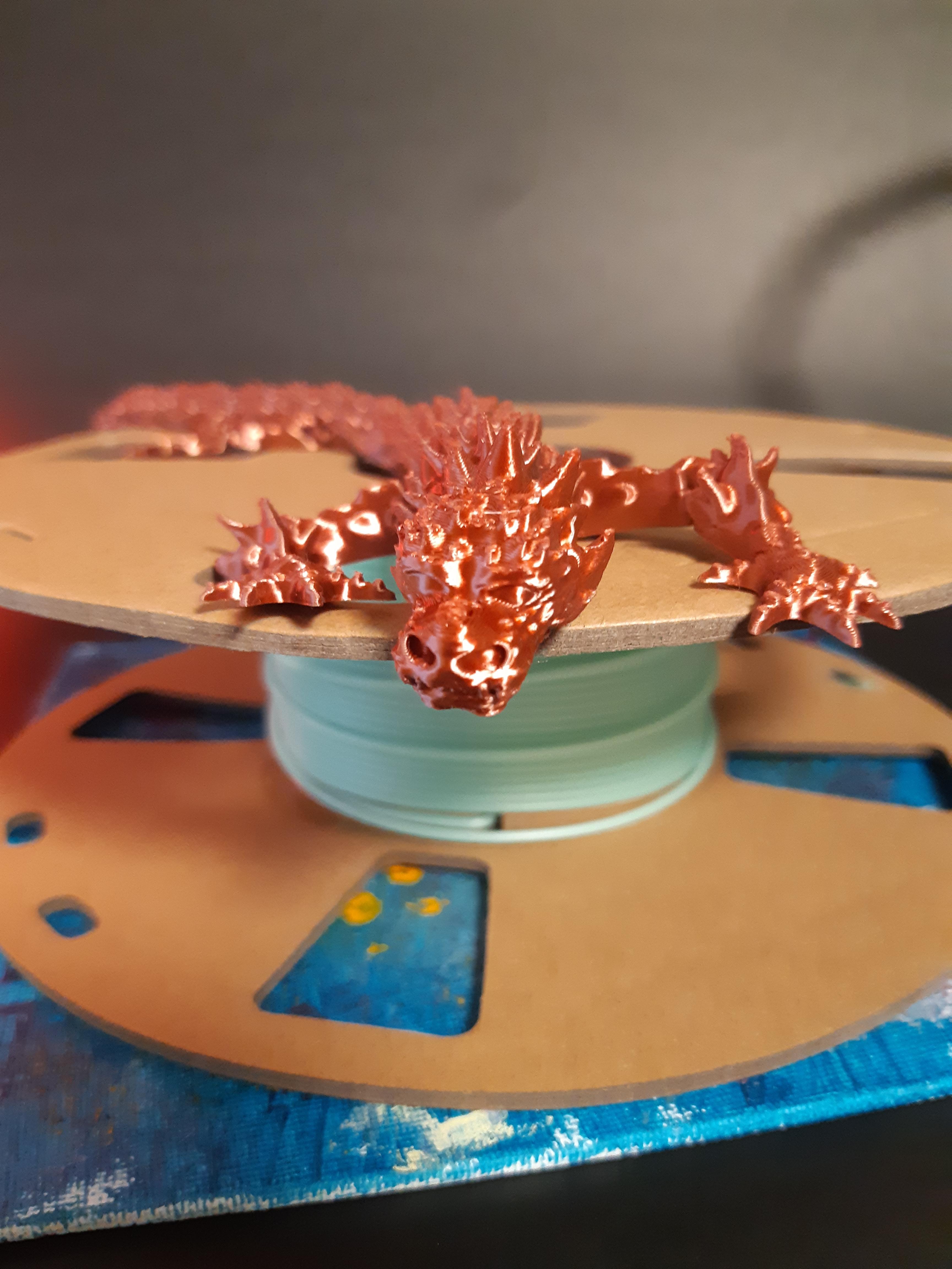 Ancient Dragon Flexi - Support free - Print in Place - Bonus Keychain Version 3d model