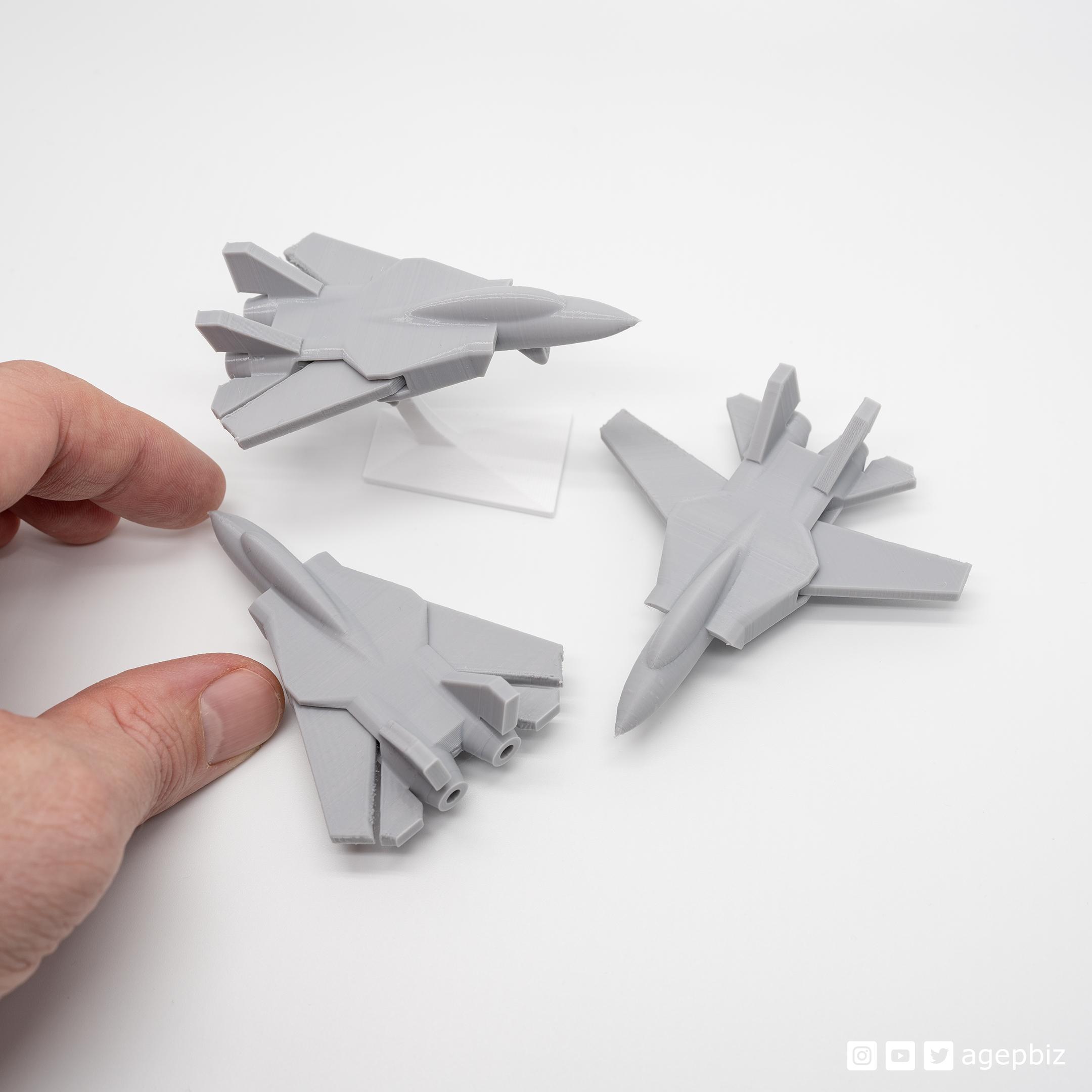 Print-in-place and articulated F14 Jet Fighter with Improved Wingdesign 3d model