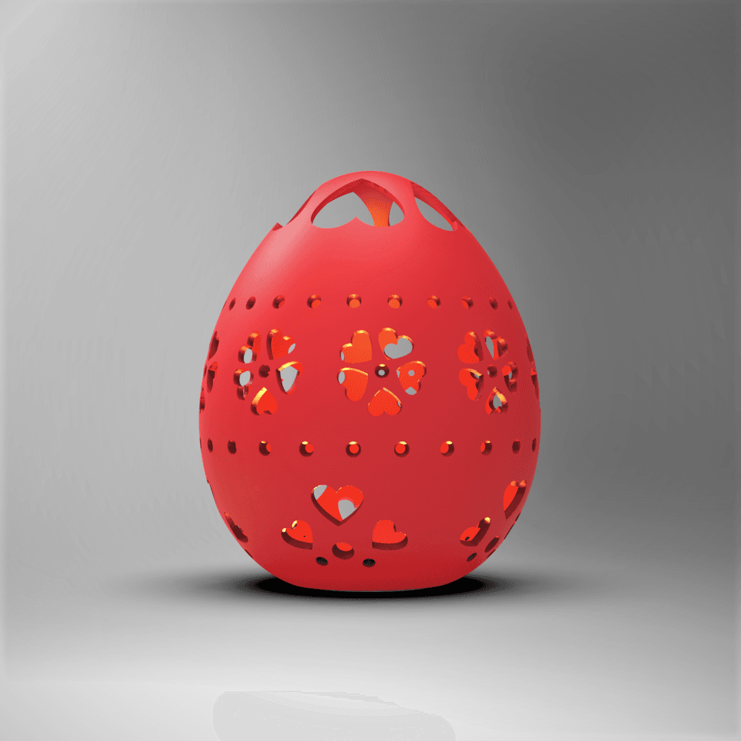 Egg Tealight Cover -Hearts 3d model