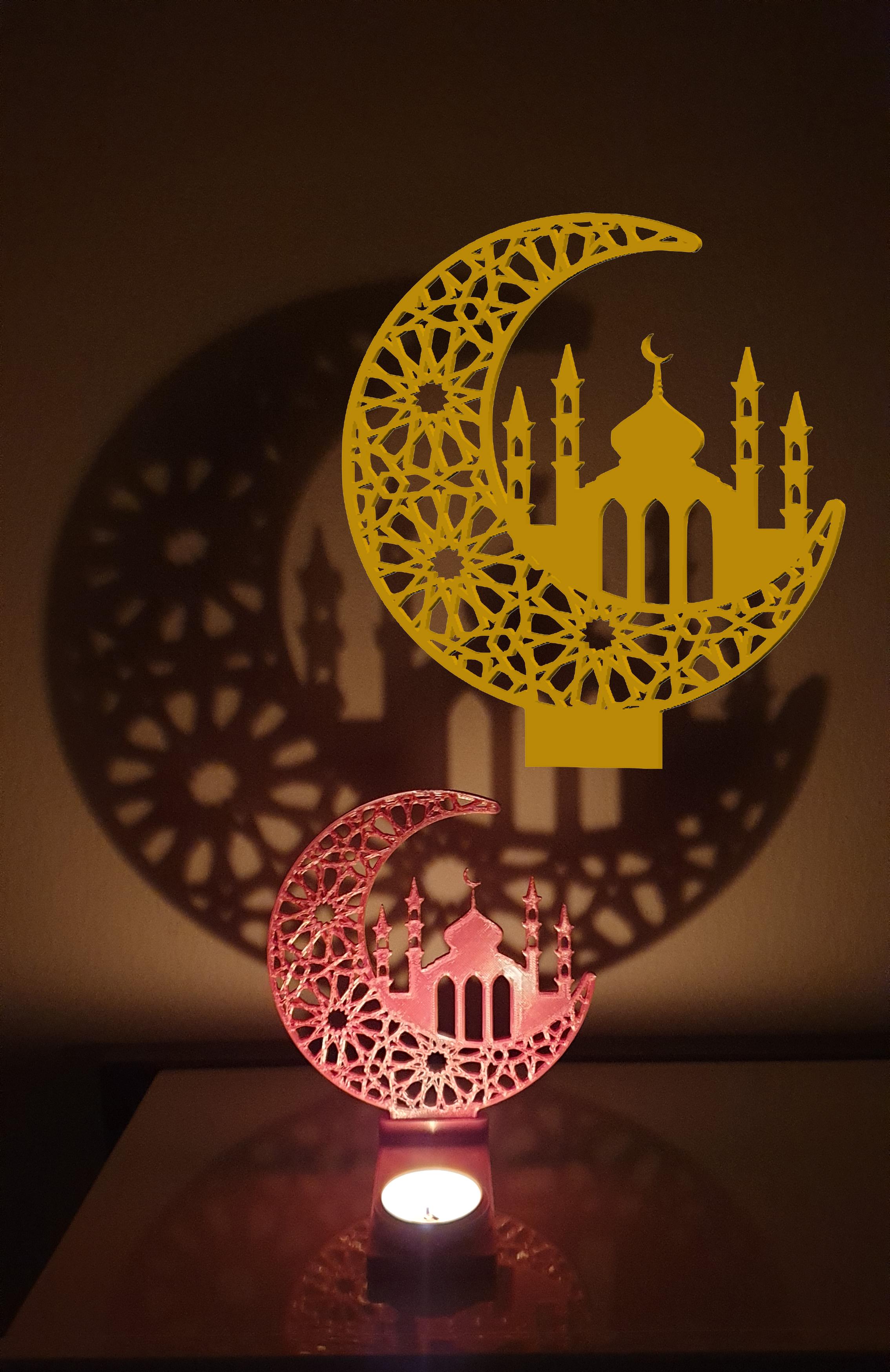Ramadan Crescent with Mosque  3d model