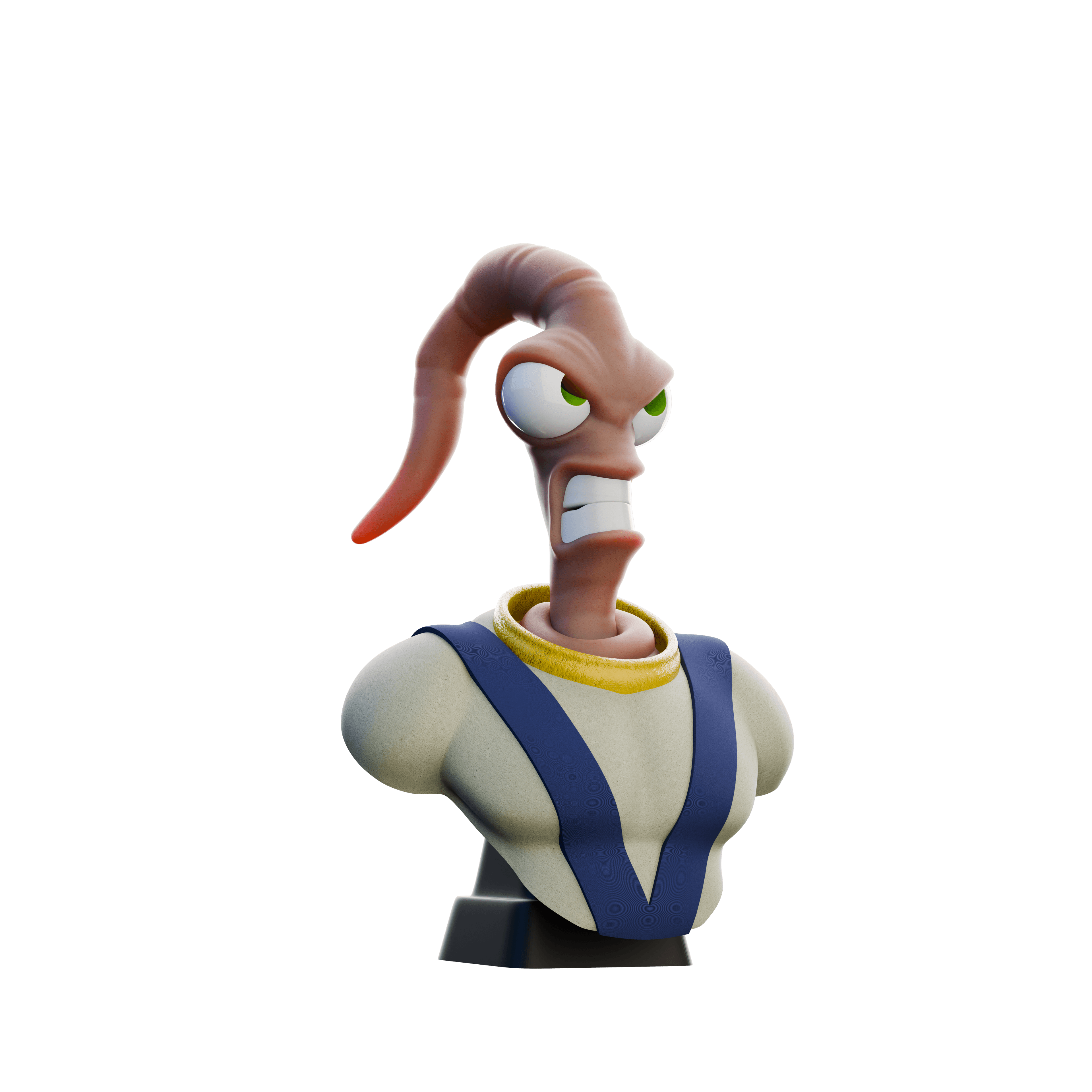 Earthworm Jim Bust  3d model