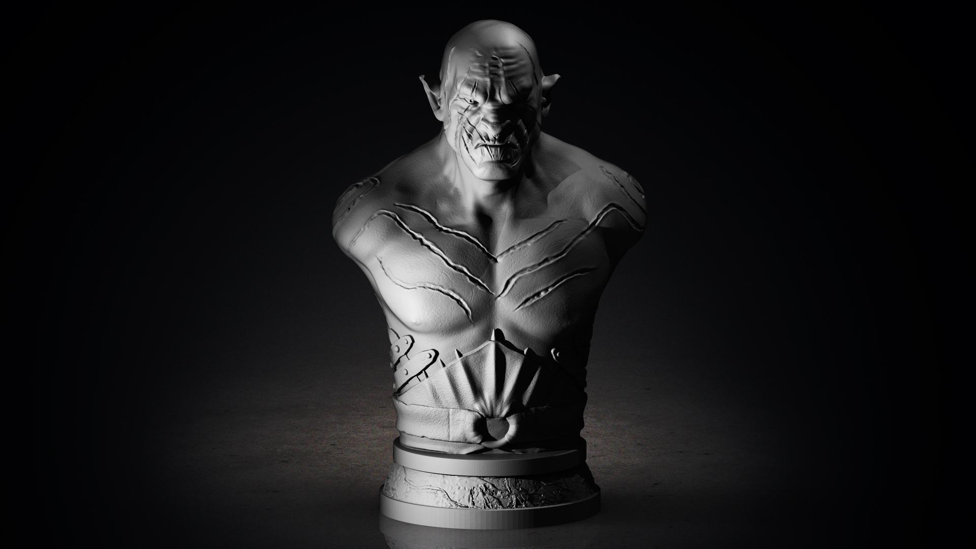 Azog the Defiler Bust (Pre-Supported) 3d model