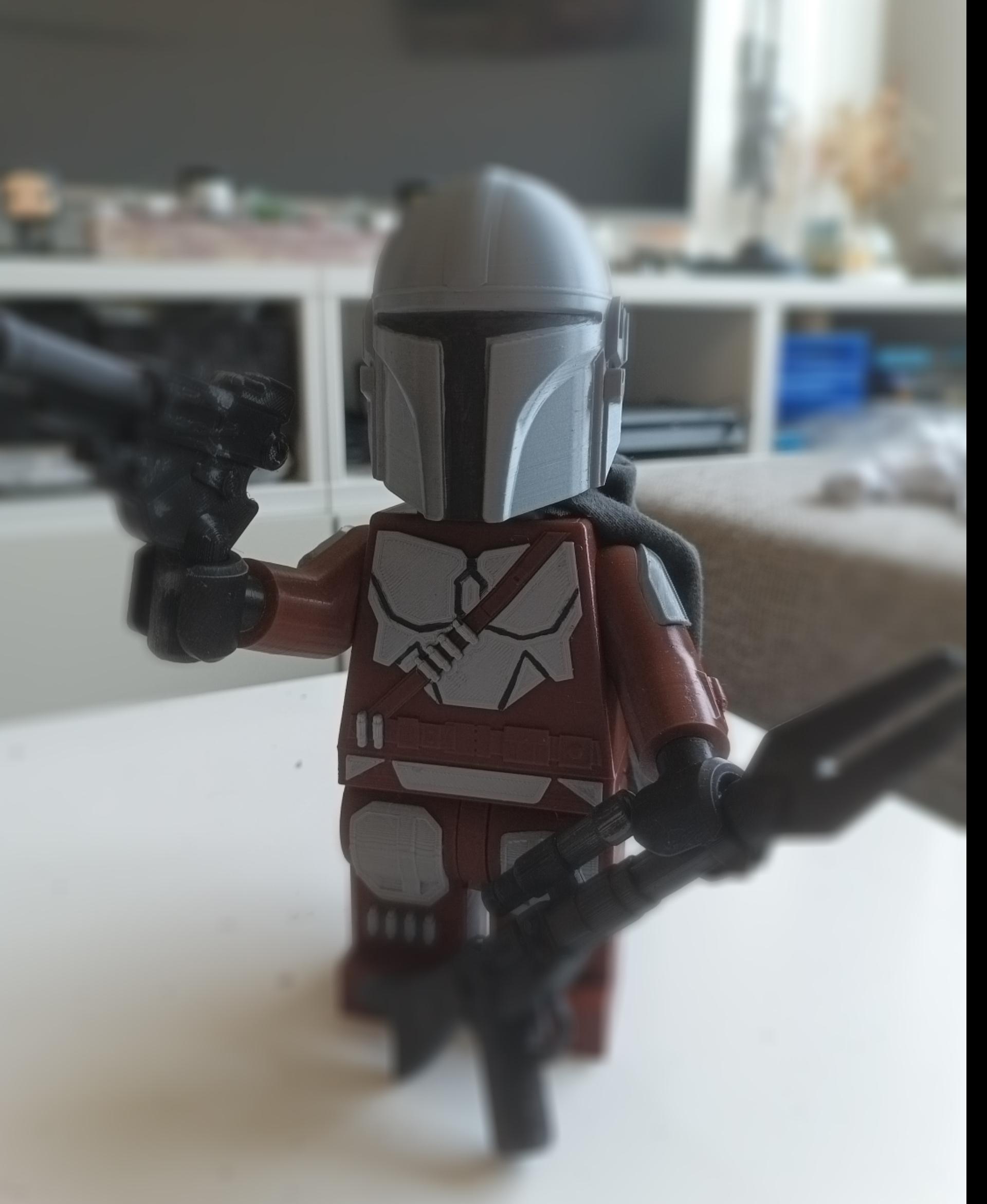 The Mandalorian (6:1 LEGO-inspired brick figure, NO MMU/AMS, NO supports, NO glue) - This is the way - 3d model