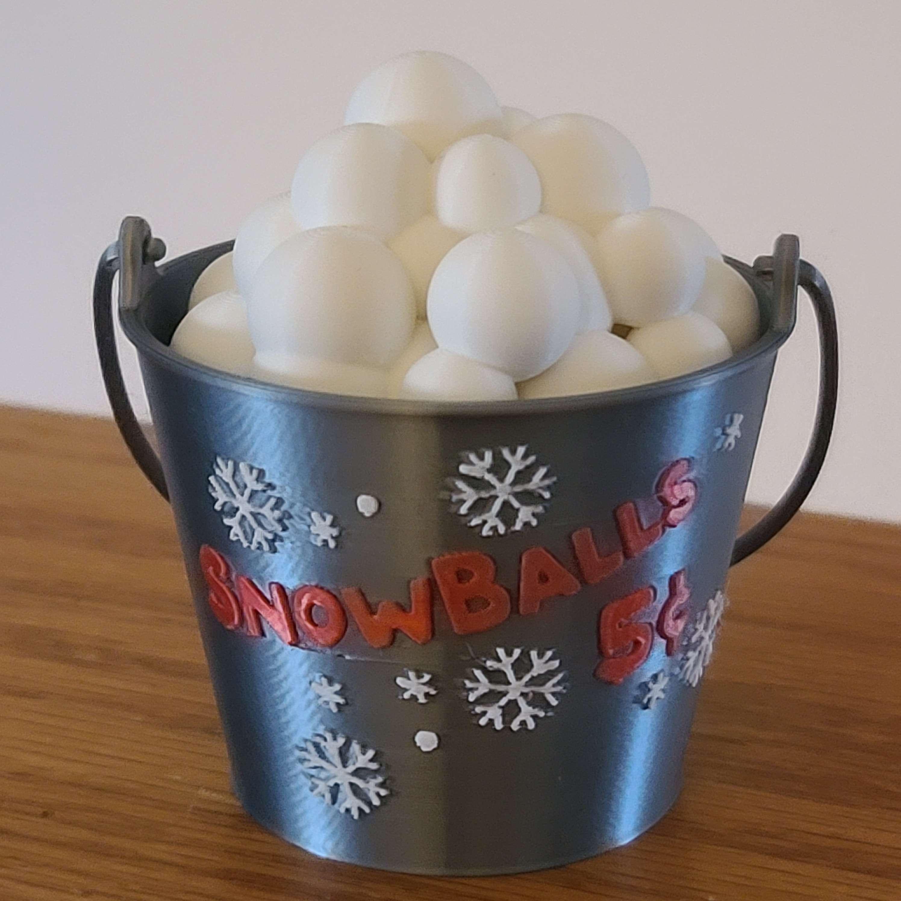 Snowball Bucket Ornament or Candy Dish - AMS Prepainted Included 3d model