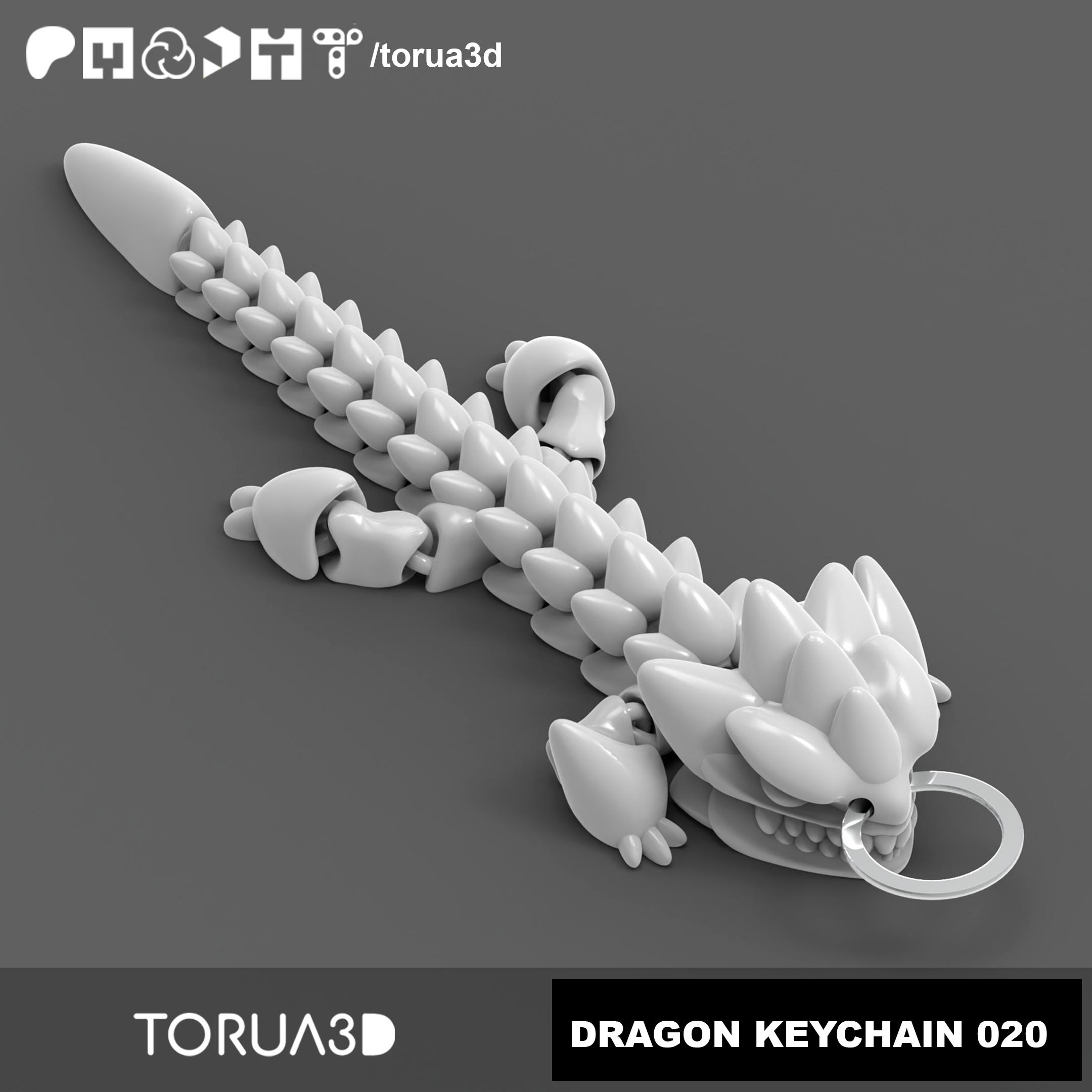 Articulated Dragon Keychain 020 3d model