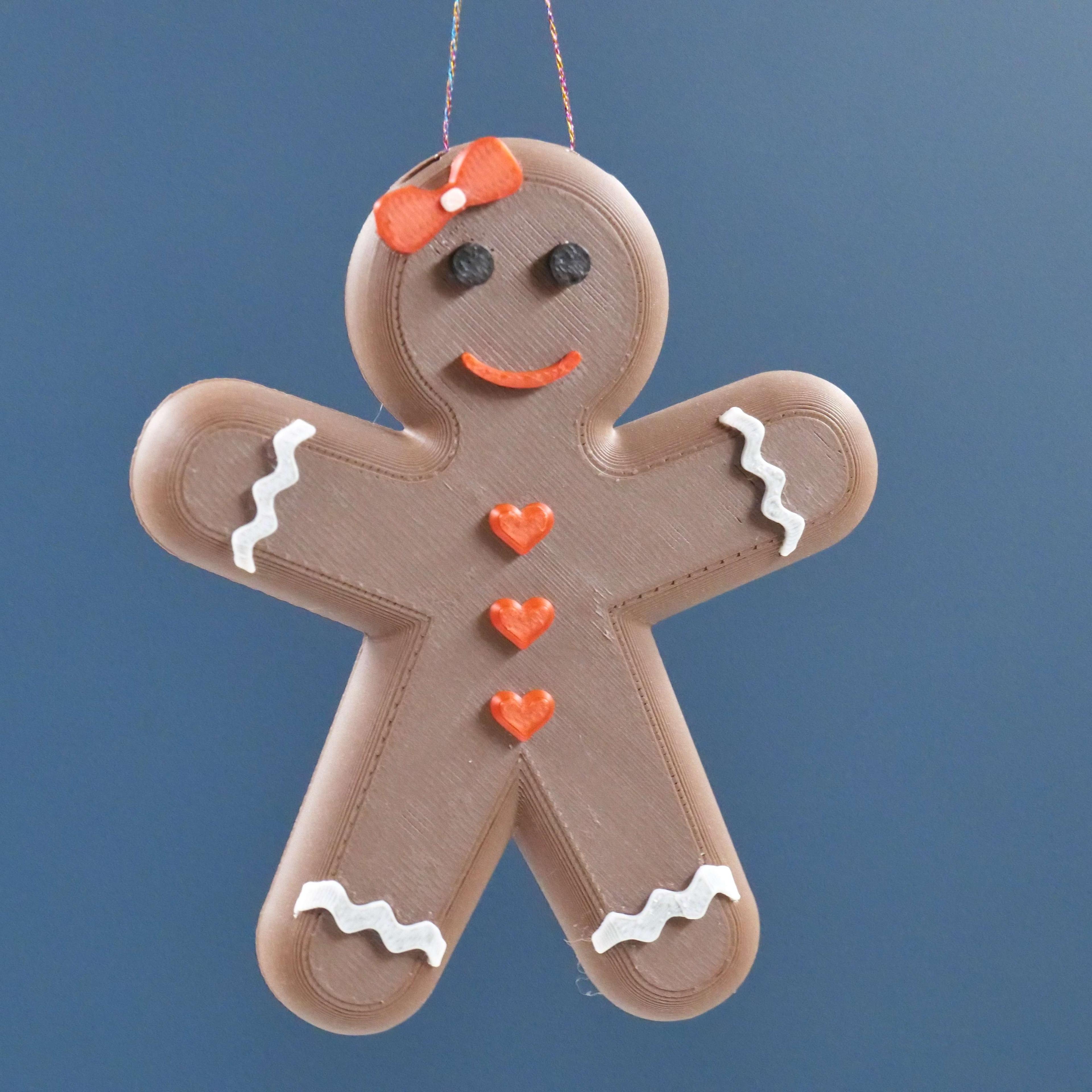 Christmas Ornament Gingerbread Girl / Woman with Bow 3d model