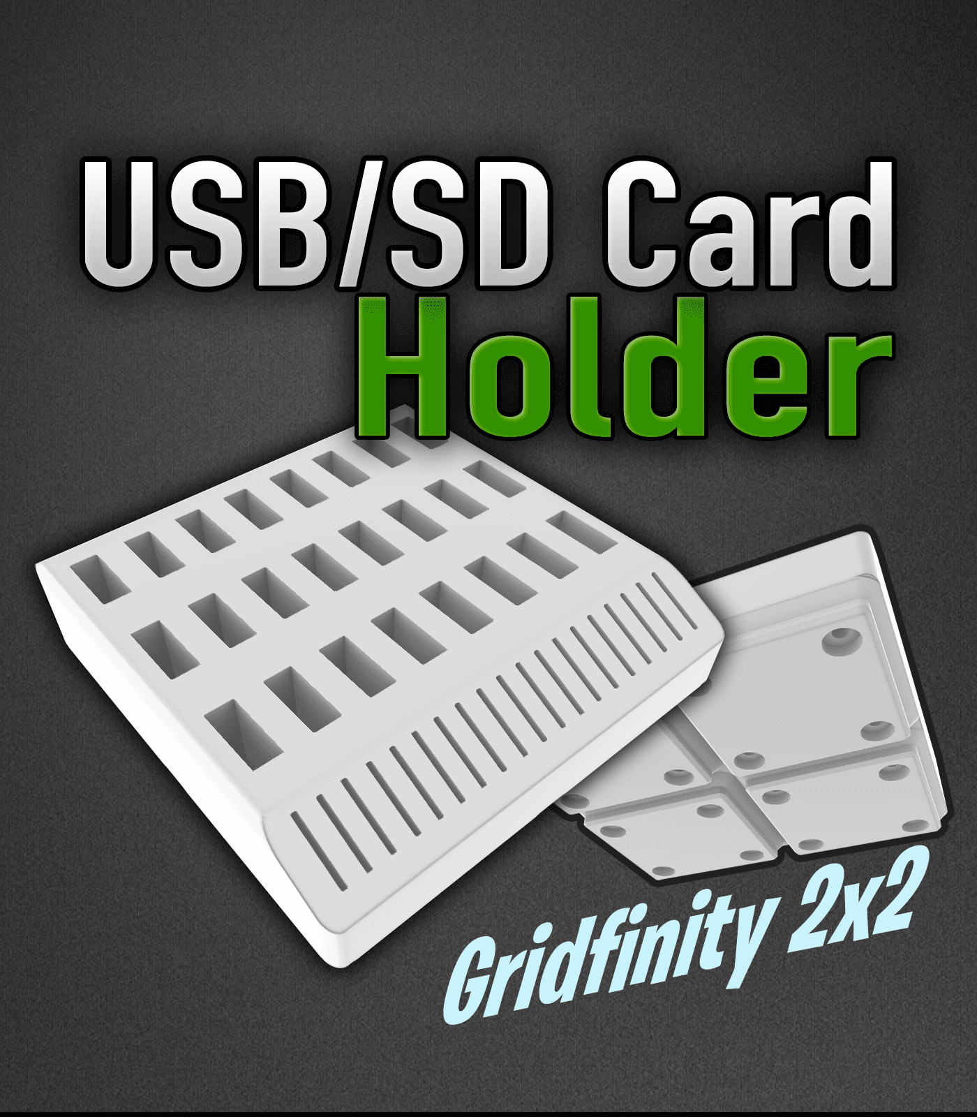 Gridfinity SD USB Holder 2x2 3d model