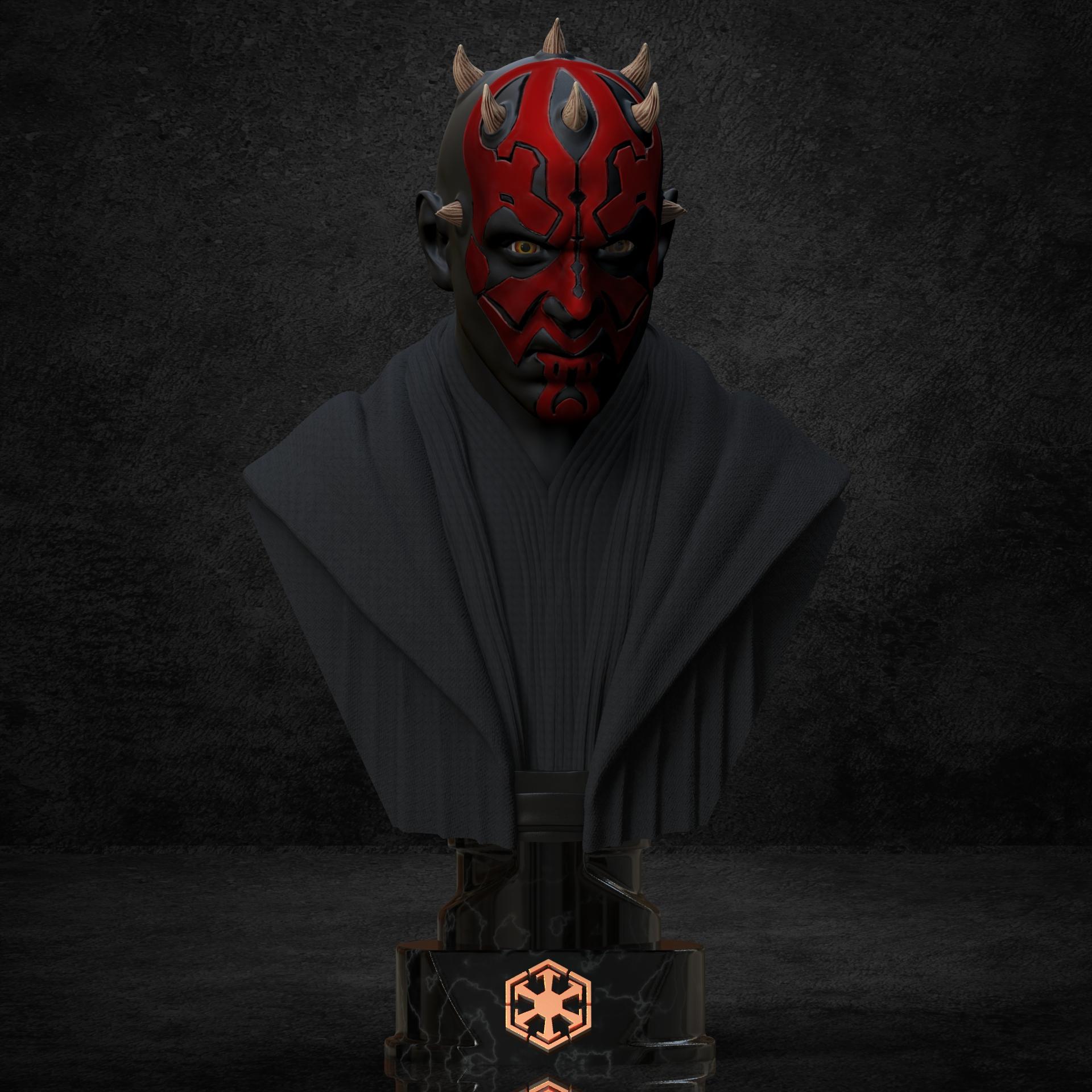 Darth Maul bust (Pre-Supported) 3d model