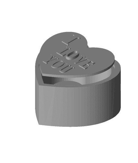 Simple Heart Box with Lid Remix "I Love You" 3d model