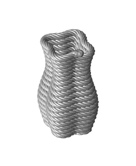 Four Corner Coiled Rope Vase 3d model
