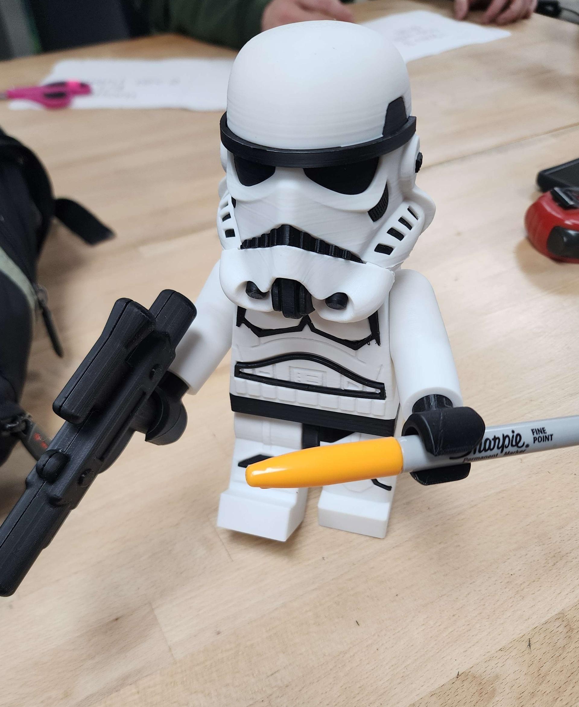 Stormtrooper (6:1 LEGO-inspired brick figure, NO MMU/AMS, NO supports, NO glue) - Can't wait for my next print from this designer. - 3d model