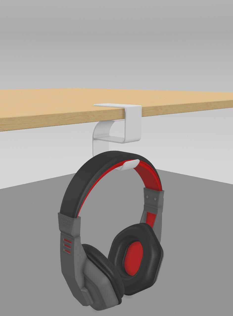 The clip slides onto your desk without screws 3d model