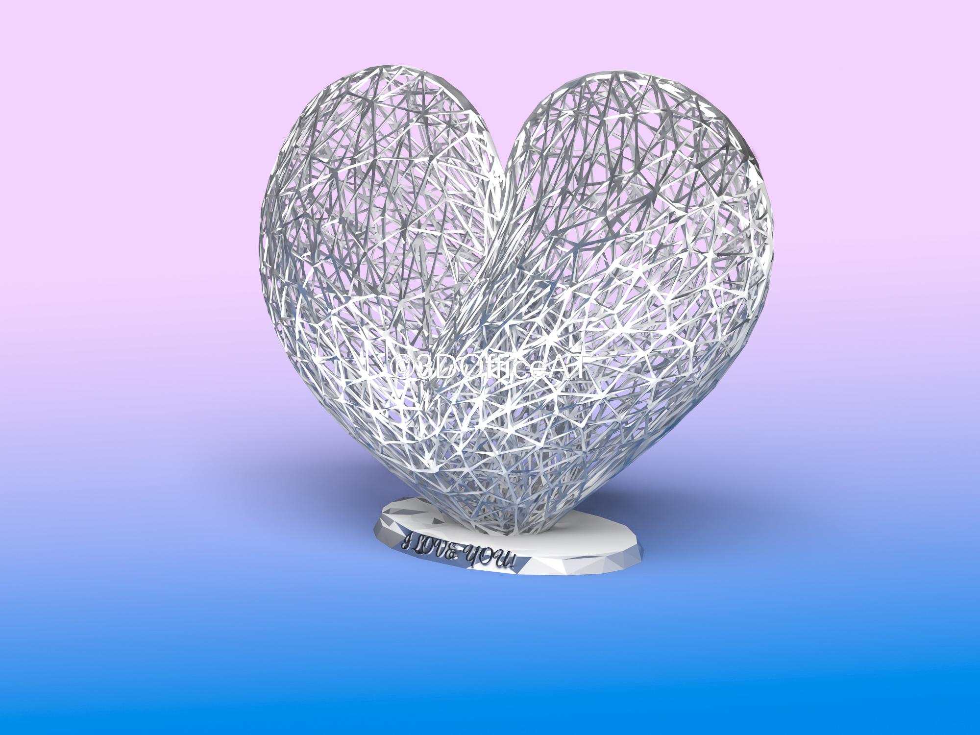 Valentine's day heart - "i love you" 3d model