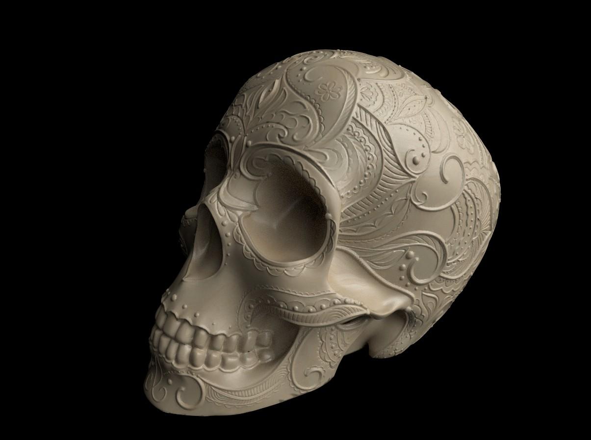 Mandala Lace Skull 3d model