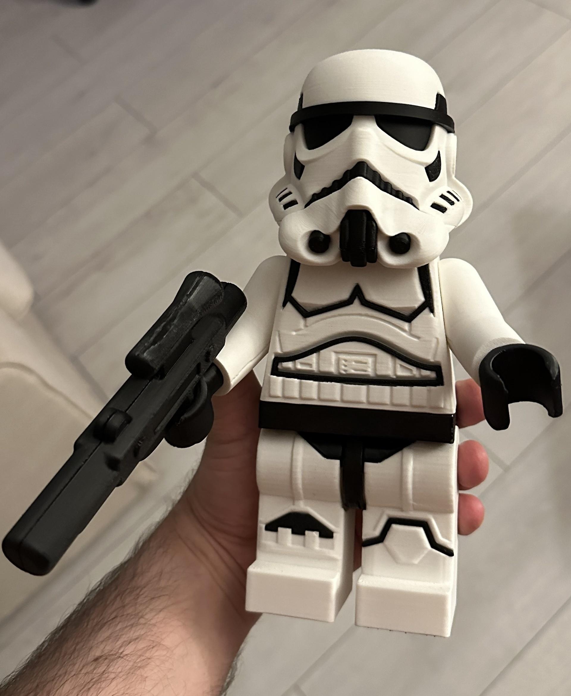 Stormtrooper (6:1 LEGO-inspired brick figure, NO MMU/AMS, NO supports, NO glue) - Epic model, thanks! - 3d model