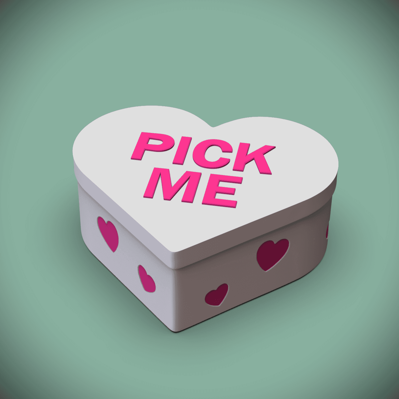 Pick Me -Candy Heart Gift Box (+Bambu 3mf) 3d model