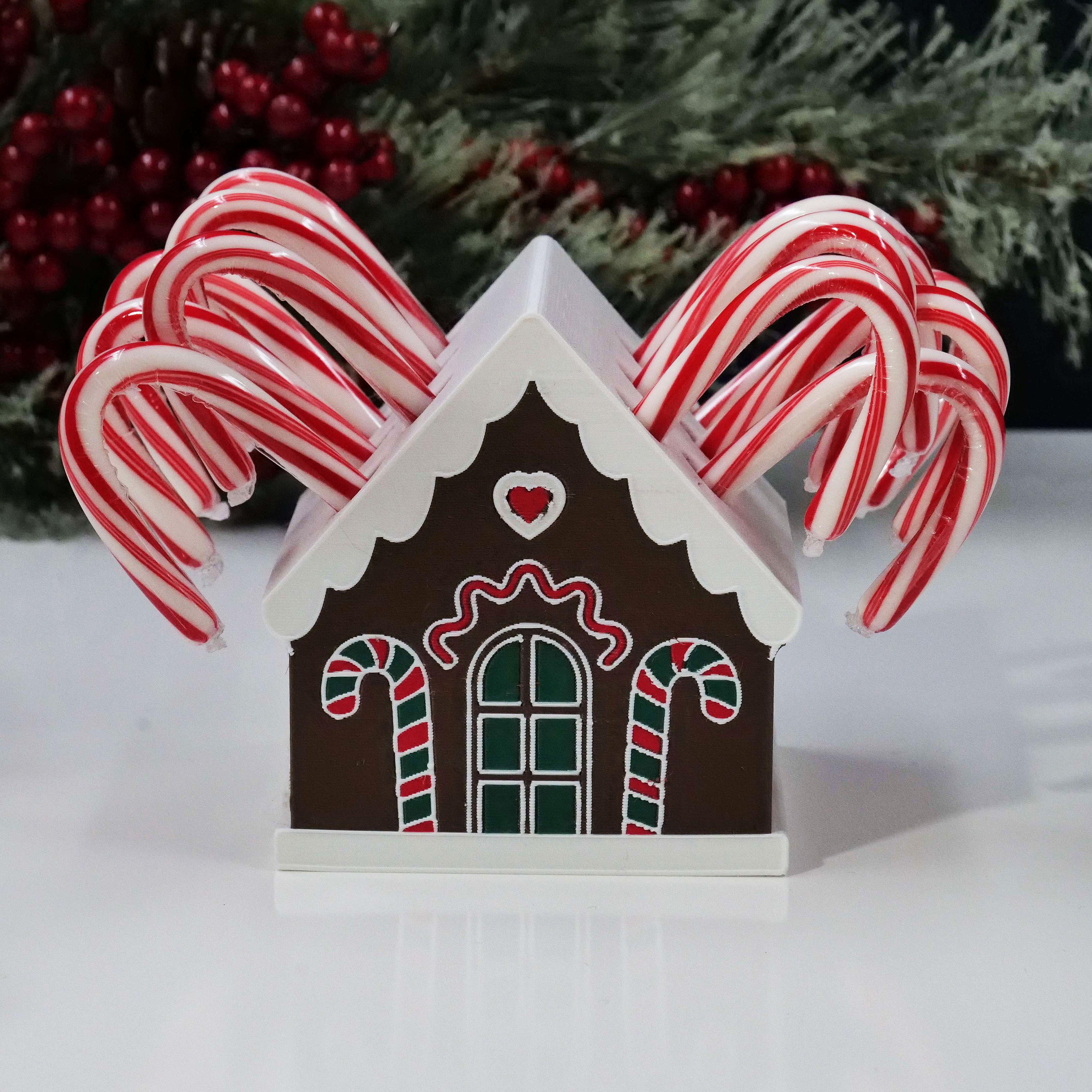 Gingerbread Candy Cane Holder  - AMS Files Included! 3d model