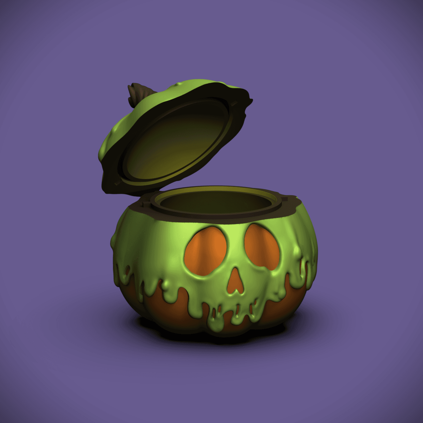 Poison Pumpkin Bowl/Lid (+Bambu 3mf Files) 3d model