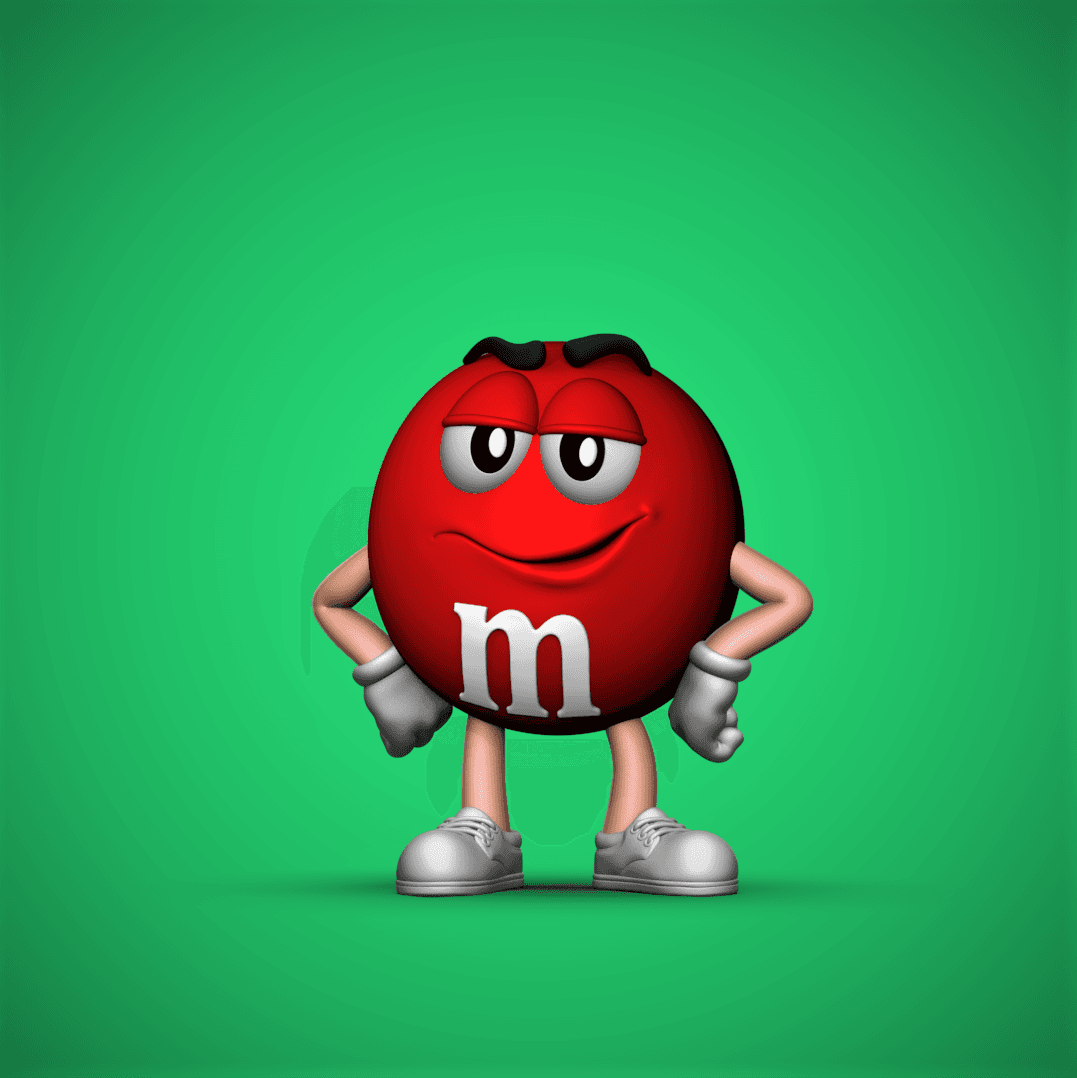 Red M&M Mascot 3d model