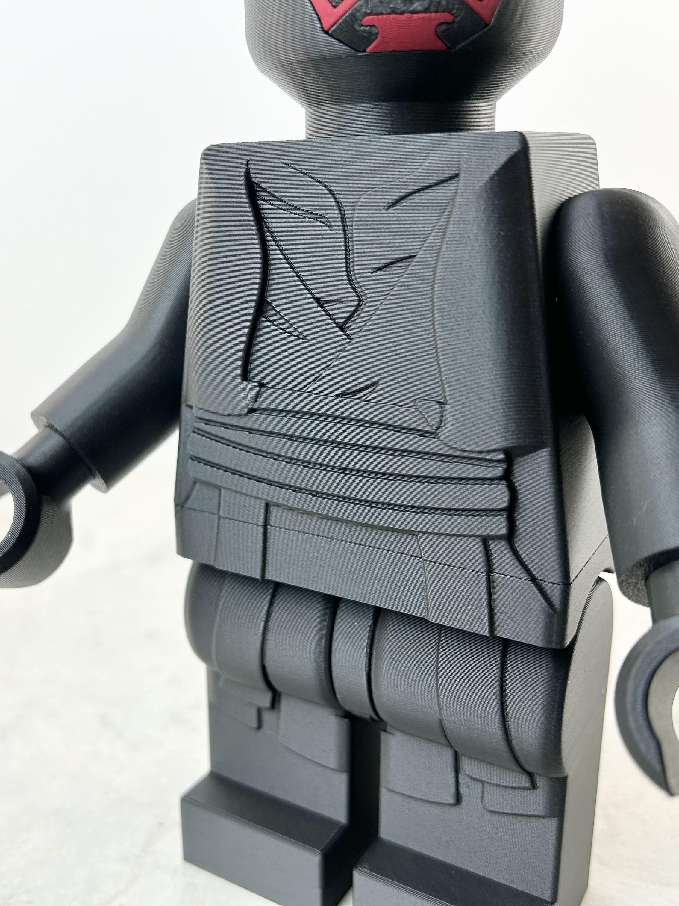 Darth Maul (6:1 LEGO-inspired brick figure, NO MMU/AMS, NO supports, NO glue) 3d model