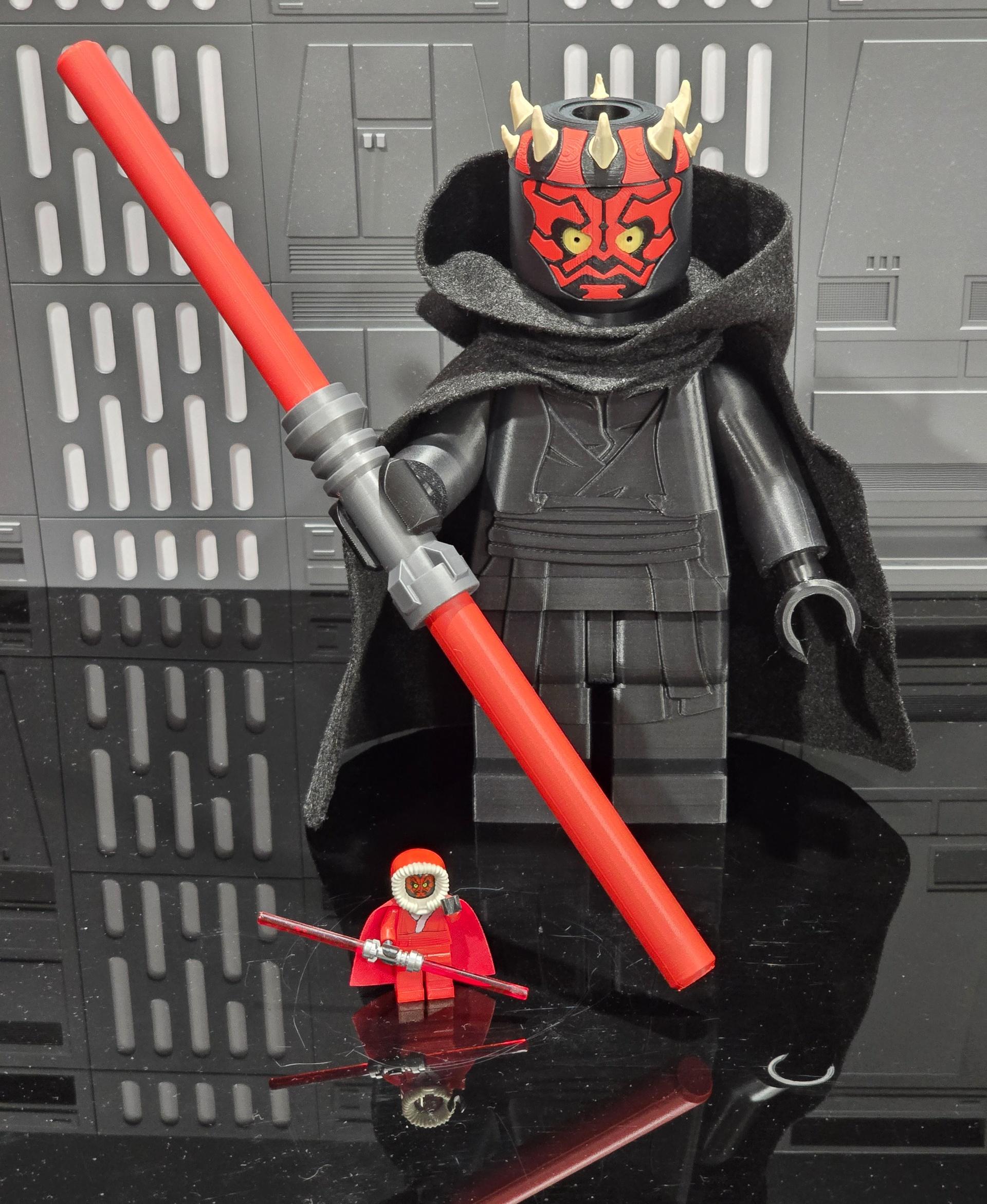Darth Maul (6:1 LEGO-inspired brick figure, NO MMU/AMS, NO supports, NO glue) - "At last, we will print ourselves to the Jedi. At last, we will have brickvenge." - 3d model