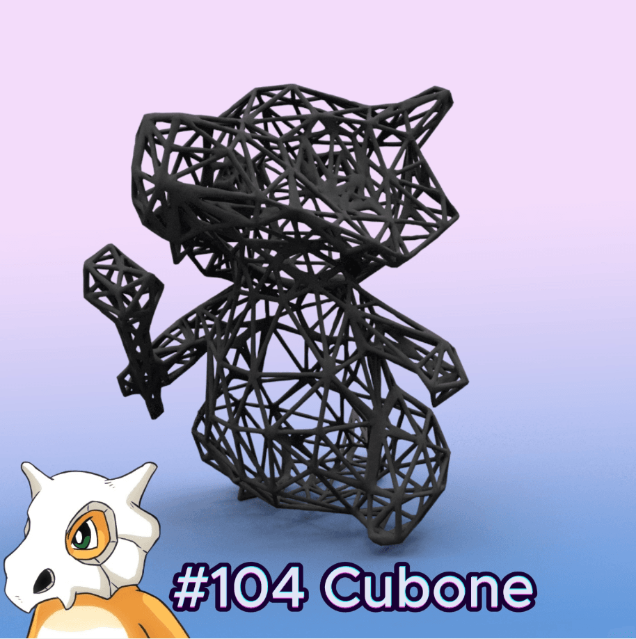 #104 Cubone Pokemon Wiremon Figure 3d model