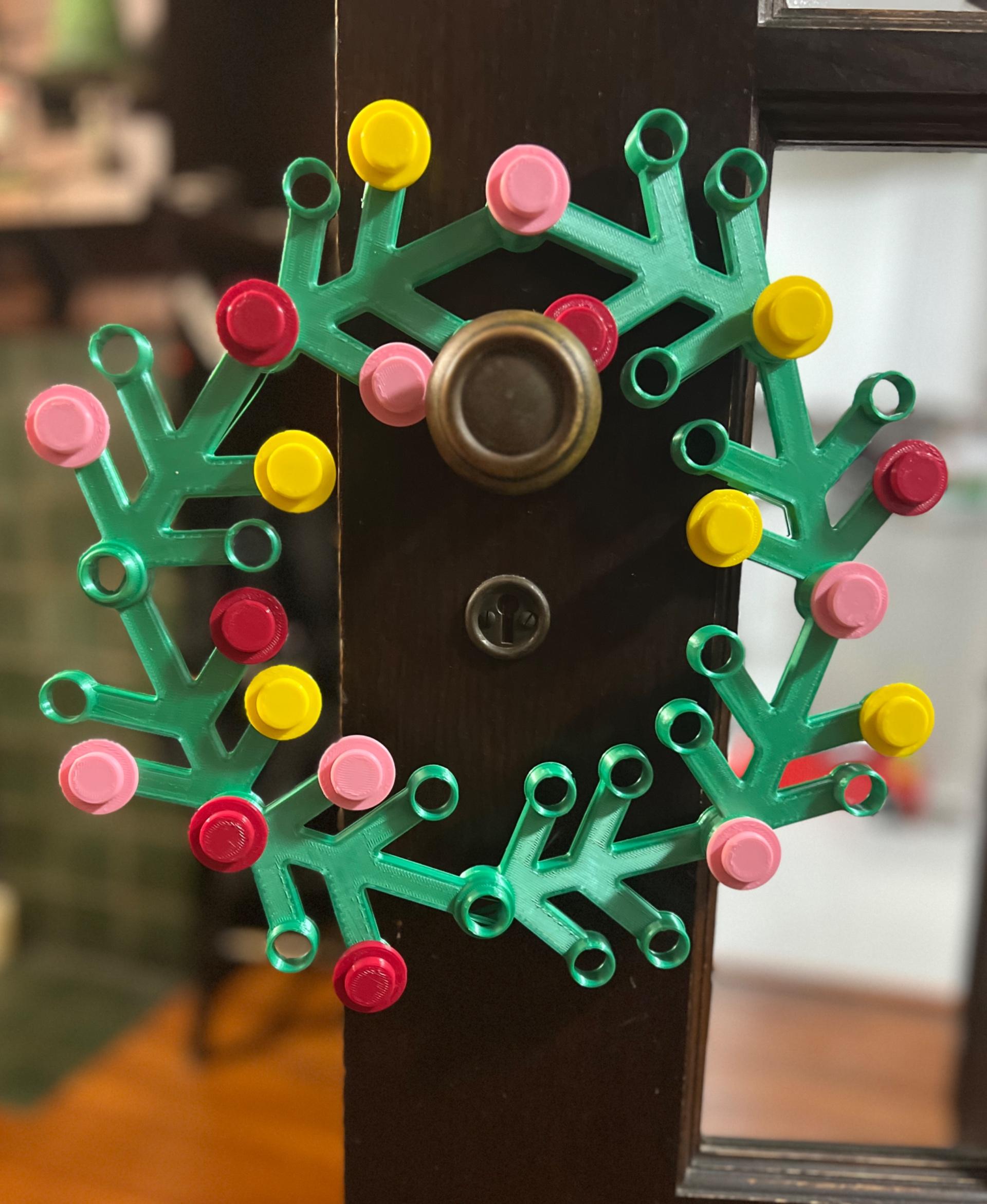 LEt'GO Holiday Wreath - Support Free Interlocking Brick Xmas Cheer! 3d model