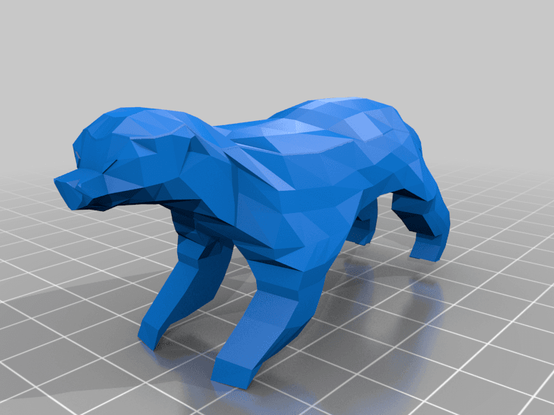 Low Poly Honey Badger for Dual Extrusion 3d model