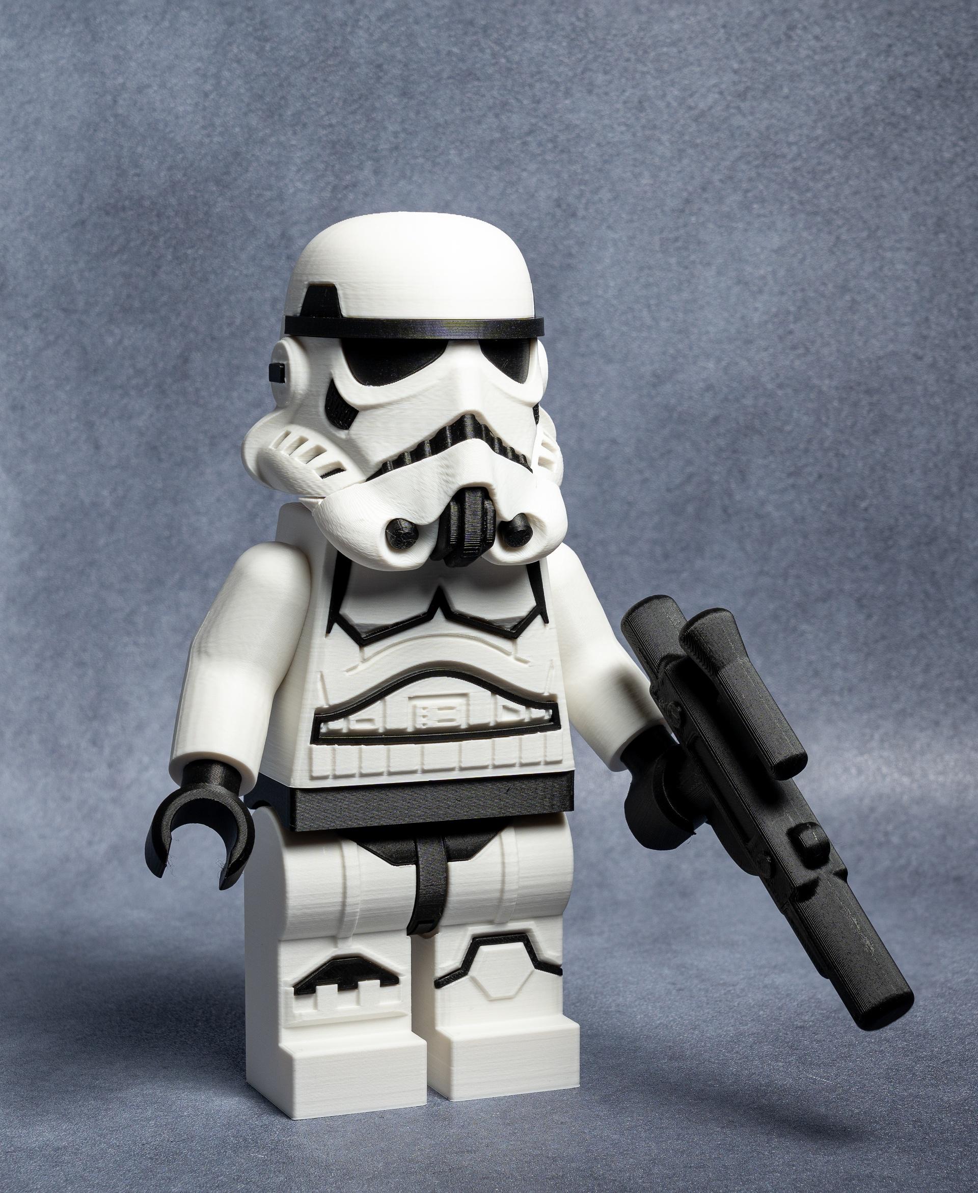 Stormtrooper (6:1 LEGO-inspired brick figure, NO MMU/AMS, NO supports, NO glue) 3d model