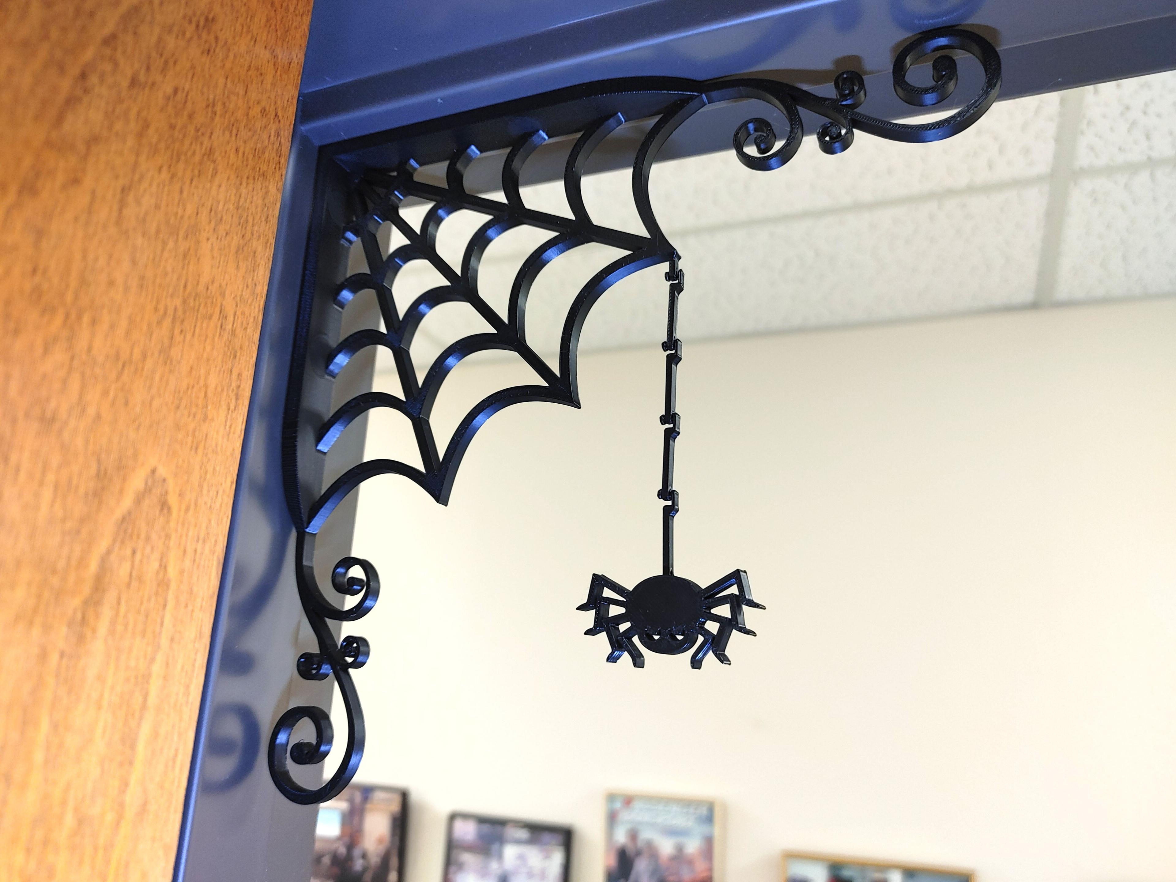 Magnetic Corner Print-in-Place Spiderweb Halloween Decoration 3d model