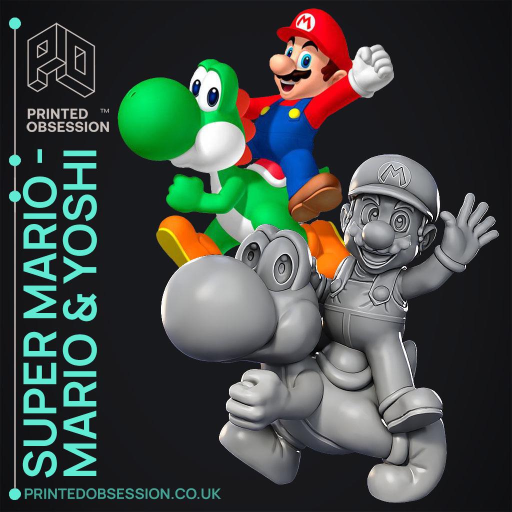Mario and Yoshi - Super Mario Bros - Fan Art 3d model