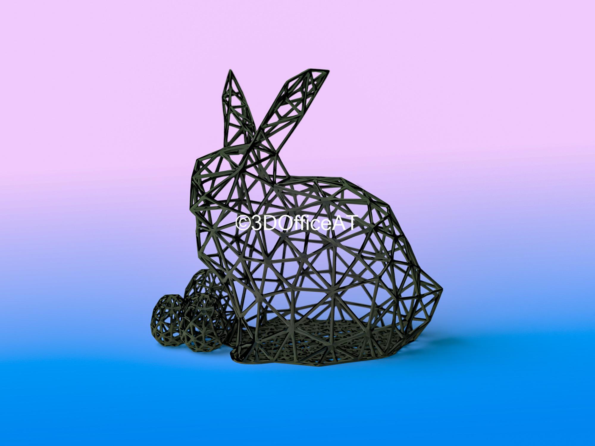 Easter Bunny Wire Art 3DOfficeAT 3d model