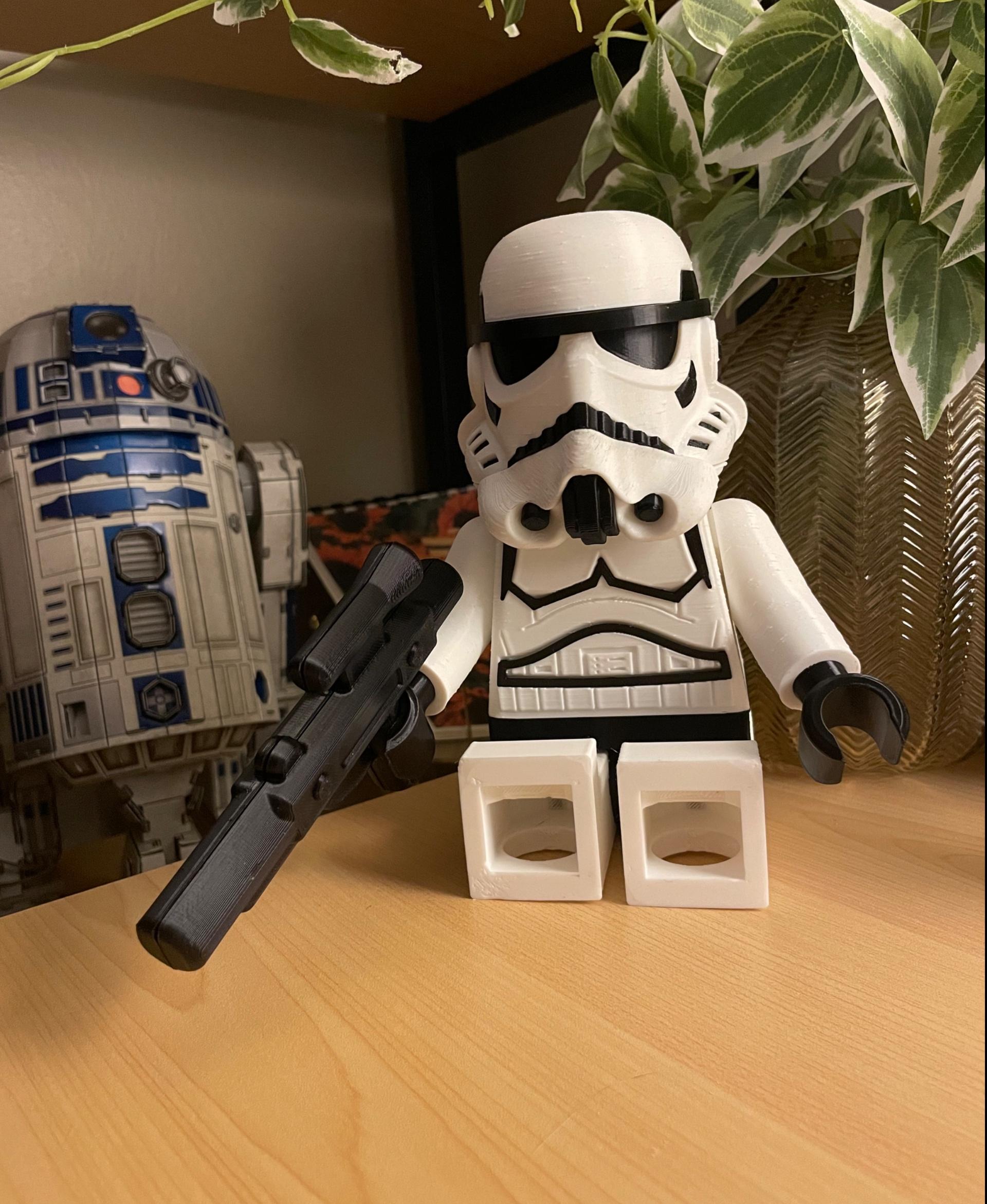 Stormtrooper (6:1 LEGO-inspired brick figure, NO MMU/AMS, NO supports, NO glue) - Legit. Love it!! - 3d model