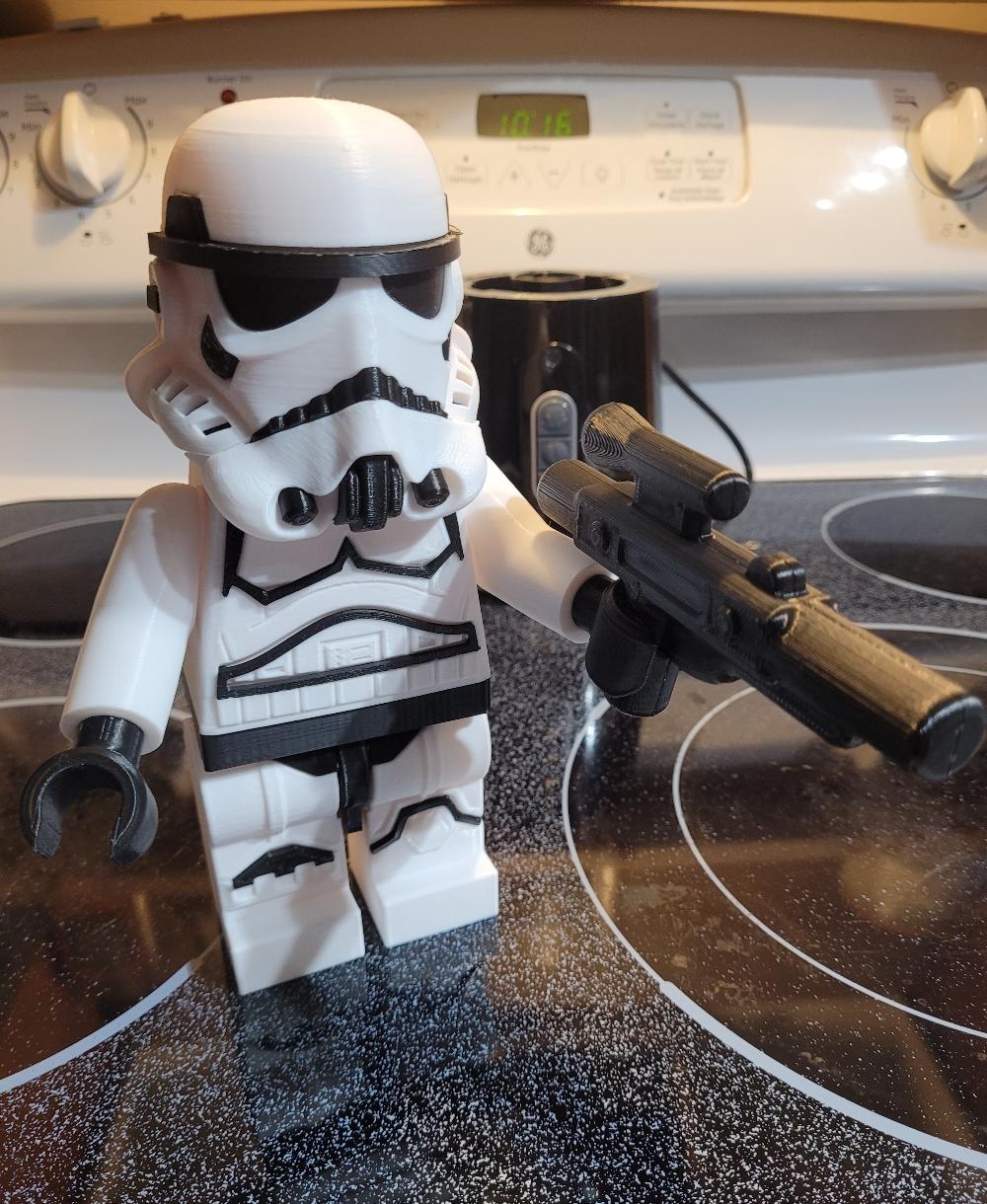 Stormtrooper (6:1 LEGO-inspired brick figure, NO MMU/AMS, NO supports, NO glue) - Really enjoyed building this! - 3d model
