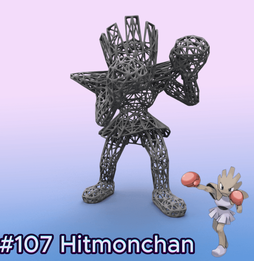 #107 Hitmonchan Pokemon Wiremon Figure 3d model