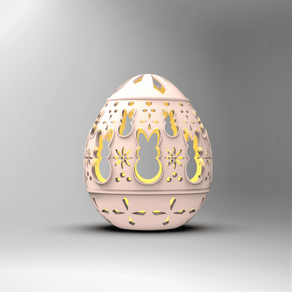 Egg Tealight Cover -Fancy Bunnies 3d model
