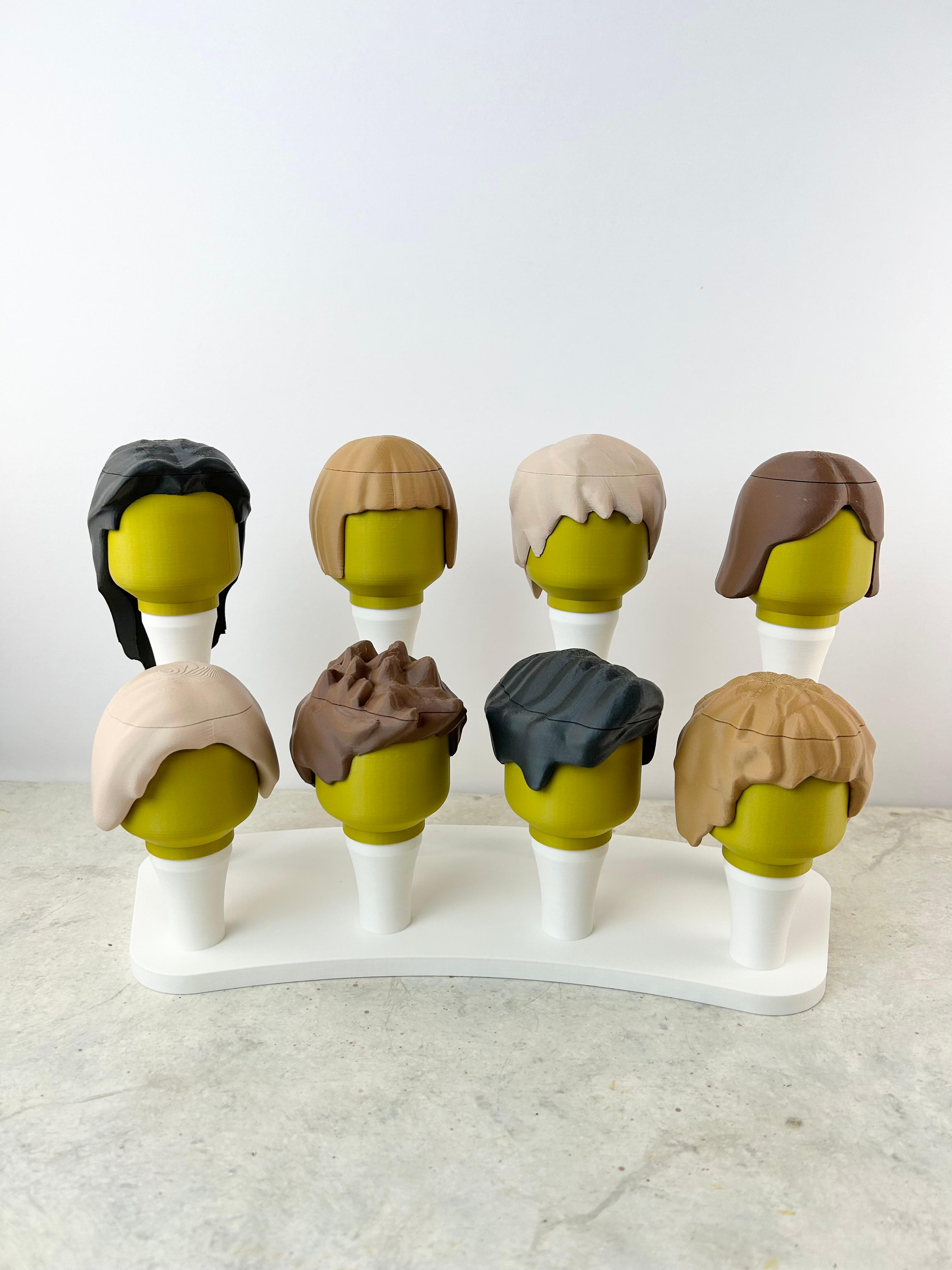 Hair Collection (6:1 LEGO-inspired brick figure hair) 3d model