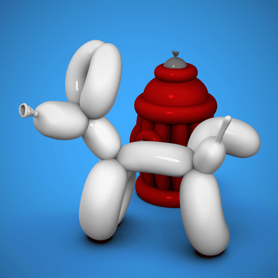 Peeing Balloon Dog 3d model
