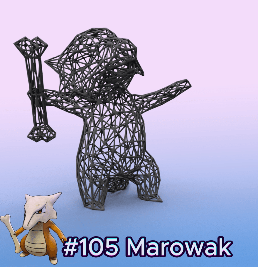#105 Marowak Pokemon Wiremon Figure 3d model