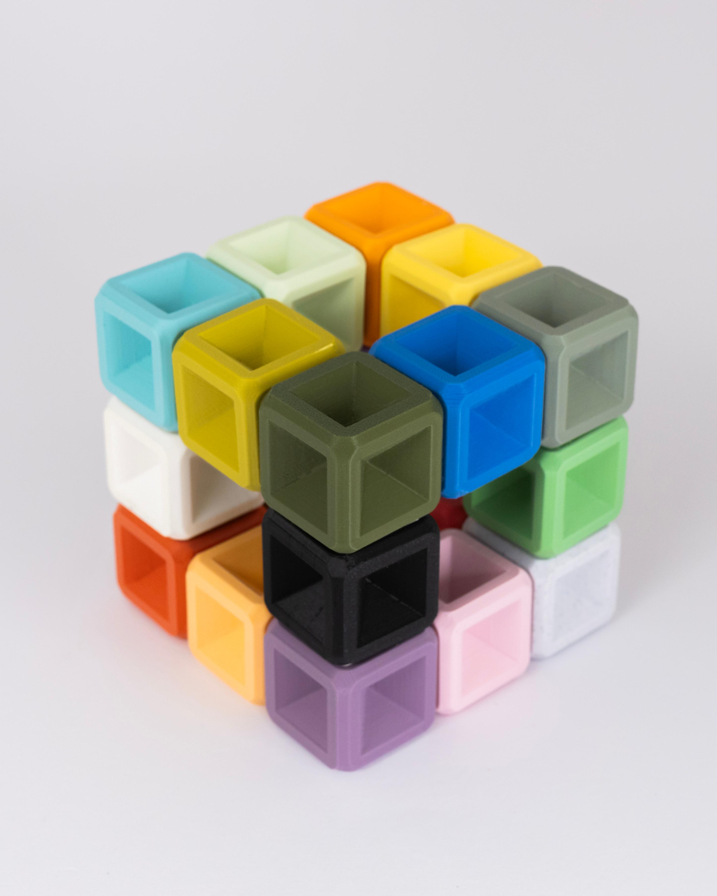 Force Field Puzzle 3x3 Wireframe Cube 3d model