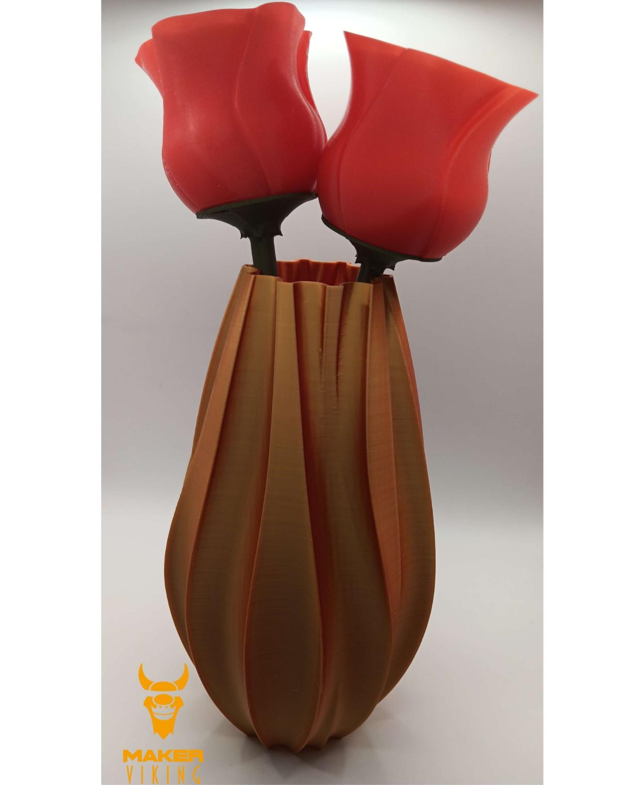 Zephyr Vase - Printed on the FlashForge Adventurer 5M. Printed in Eryone Gold/Copper Silk PLA. - 3d model