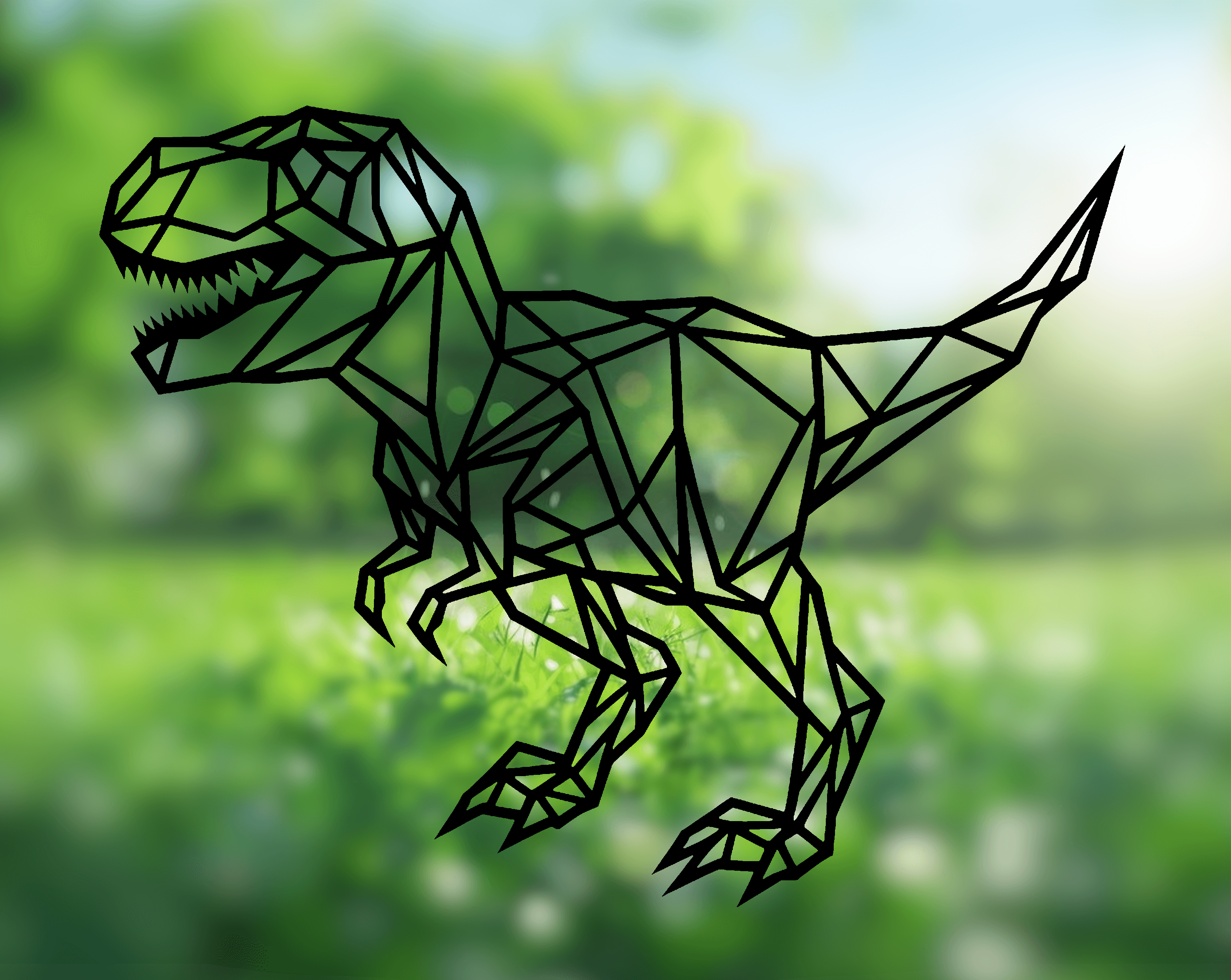 Geometric T-Rex dinosaur Wallart 3d model