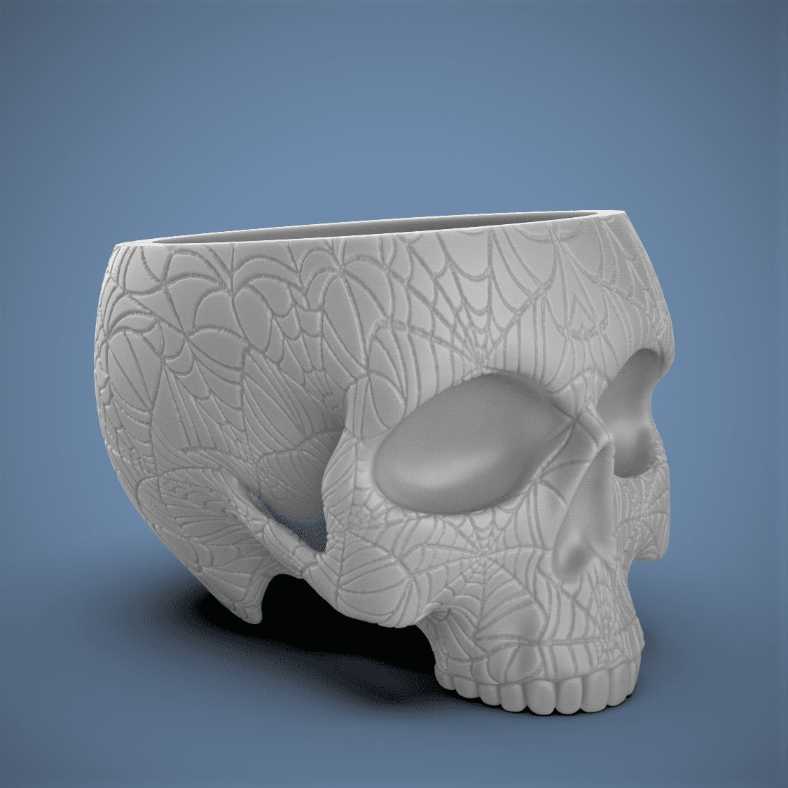 Web Skull Planter-Bowl 3d model