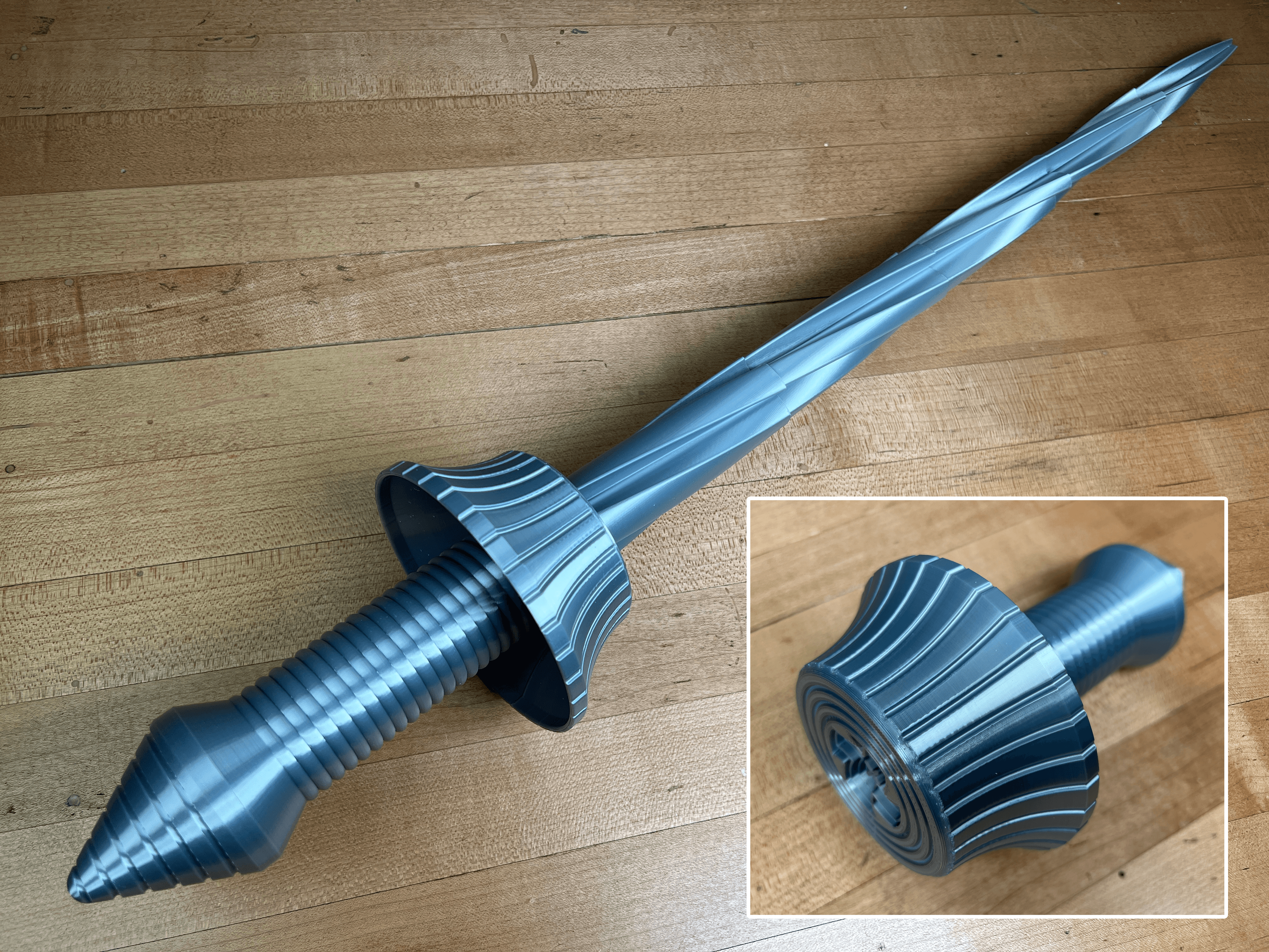 Collapsing Drill Sword Print 3d model