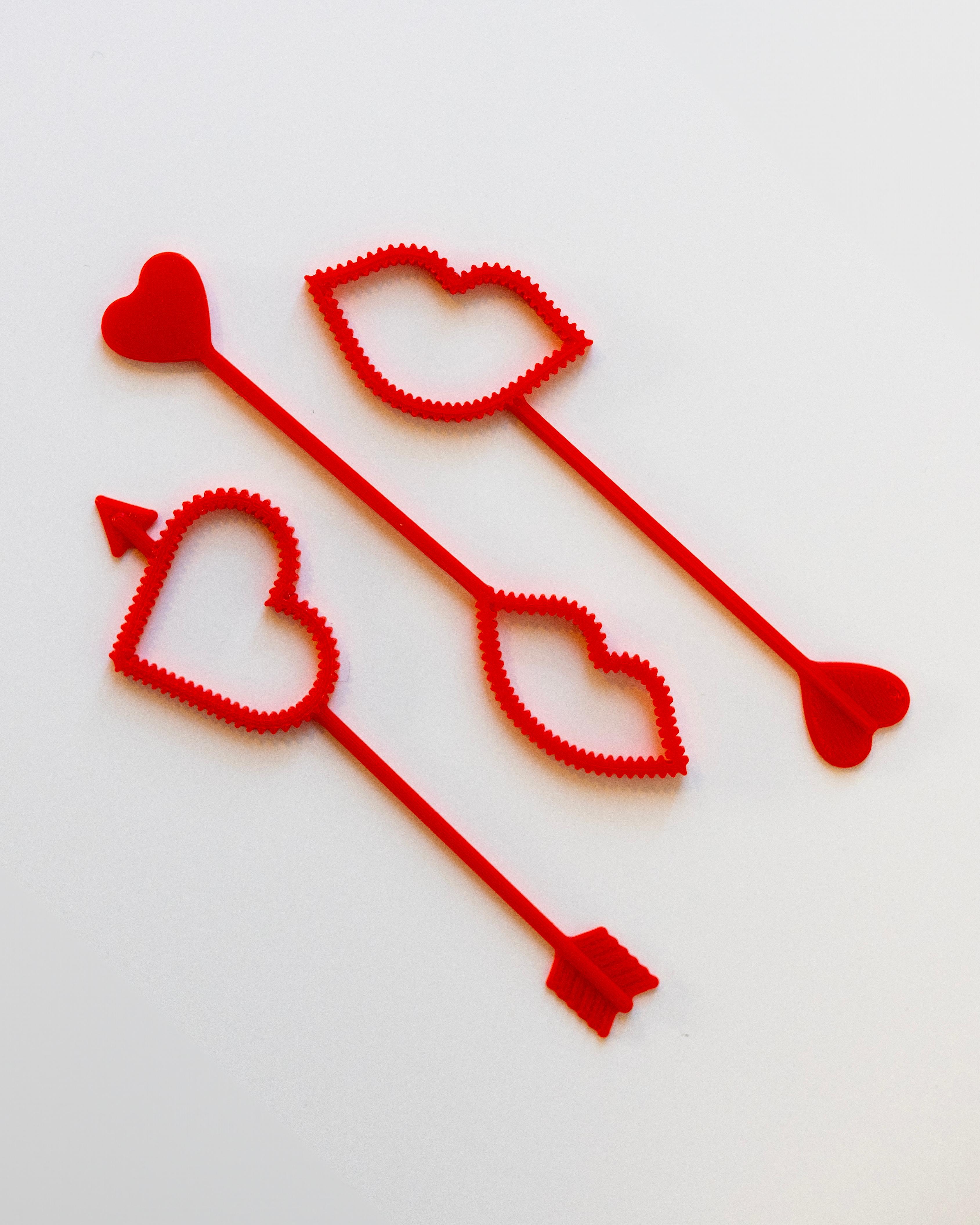Cupid's Bubbles [Premium]  // Valentine's Day Bubble Wands [Heart + Kiss] 3d model