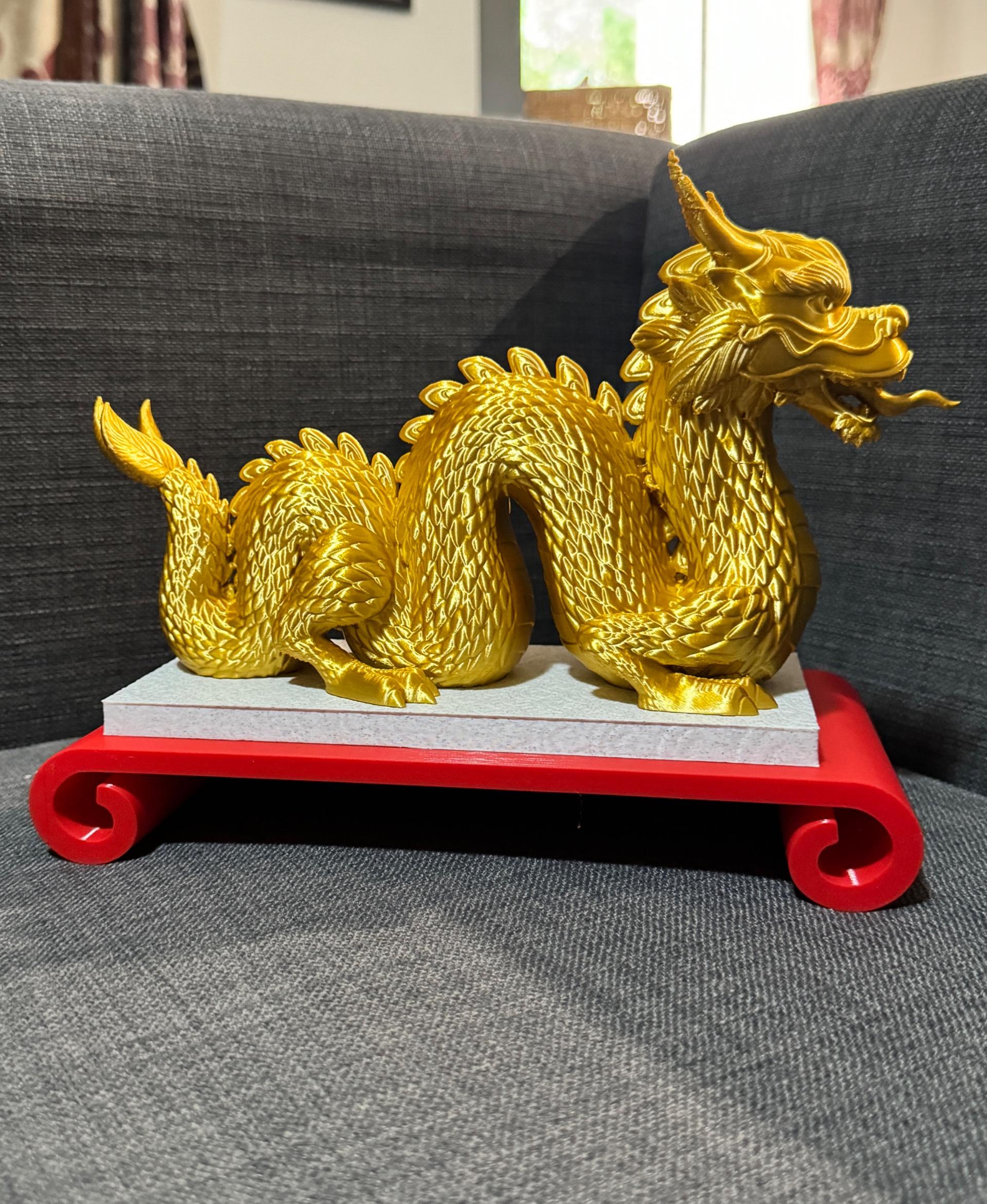 Chinese Dragon -Platform Statue - Had some issues with the tip of the horns but the rest was gorgeous!  - 3d model
