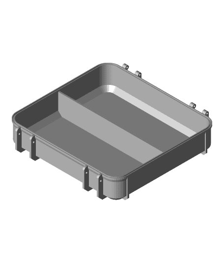 Tool Box Base 2 Horizontal Compartments 3d model