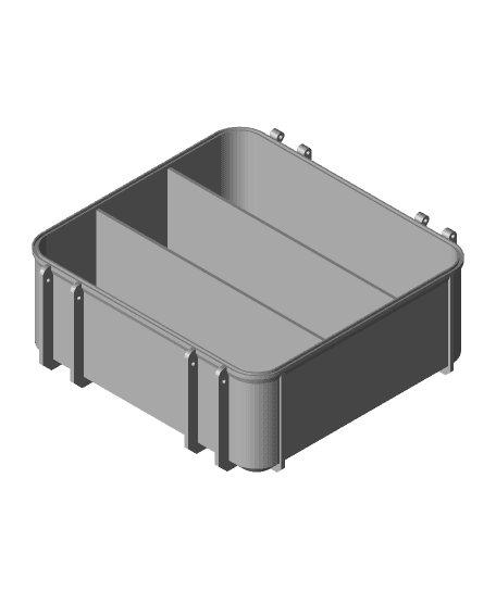 Tool Box Base Medium with Divider 3 Horizontal Compartments 3d model